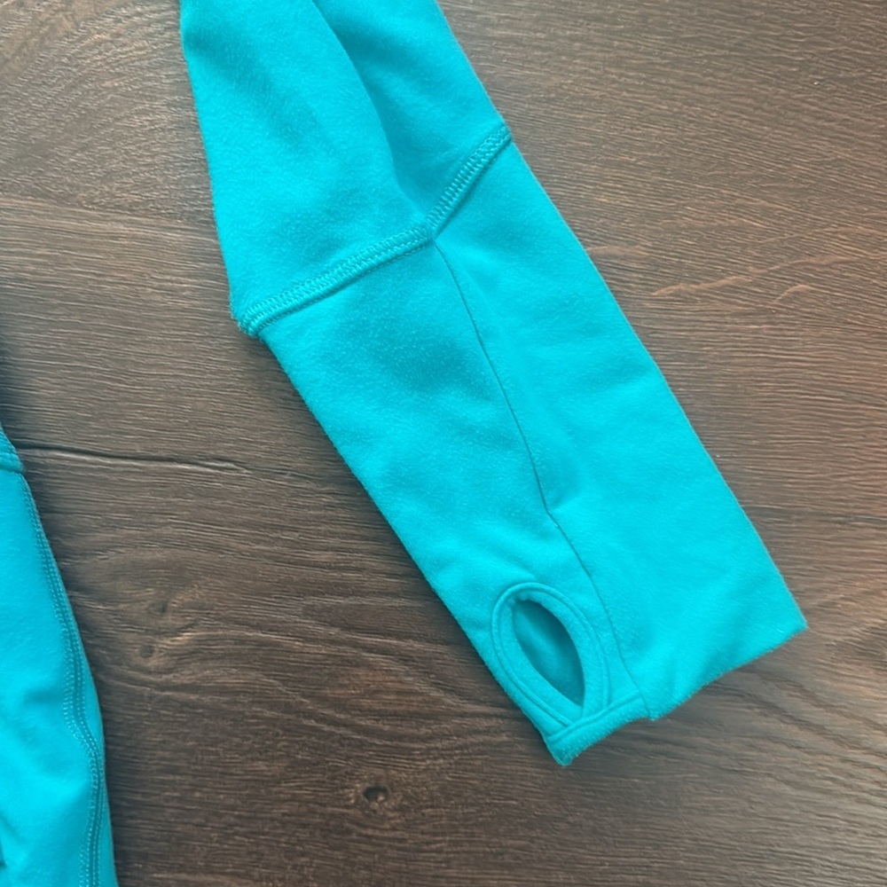 Lululemon Stride Hooded Full Zip Jacket Teal/Blue size 6 Long Sleeve Hoodie - Picture 3 of 9